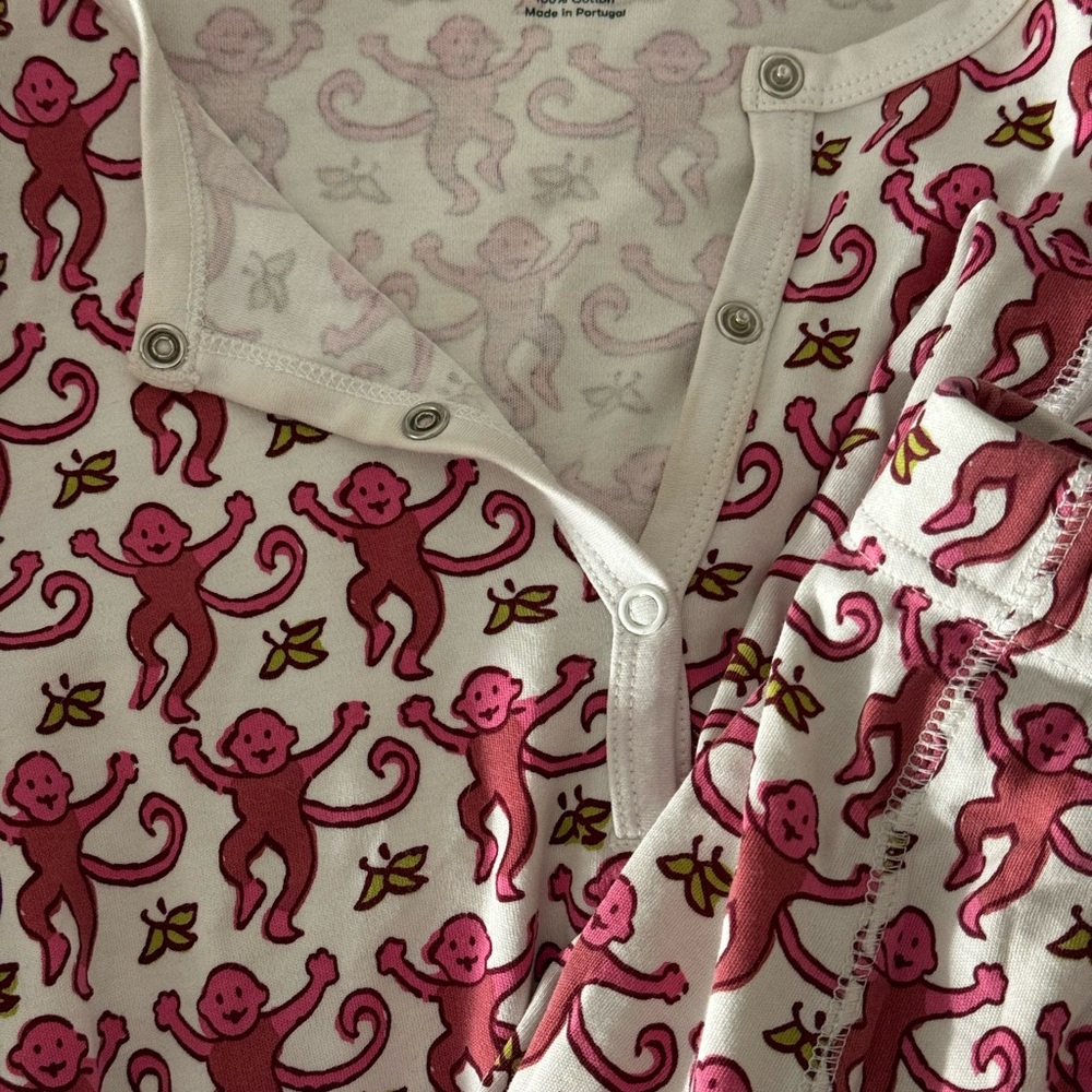 Pink Monkey Print Roller Rabbit - Picture 2 of 3